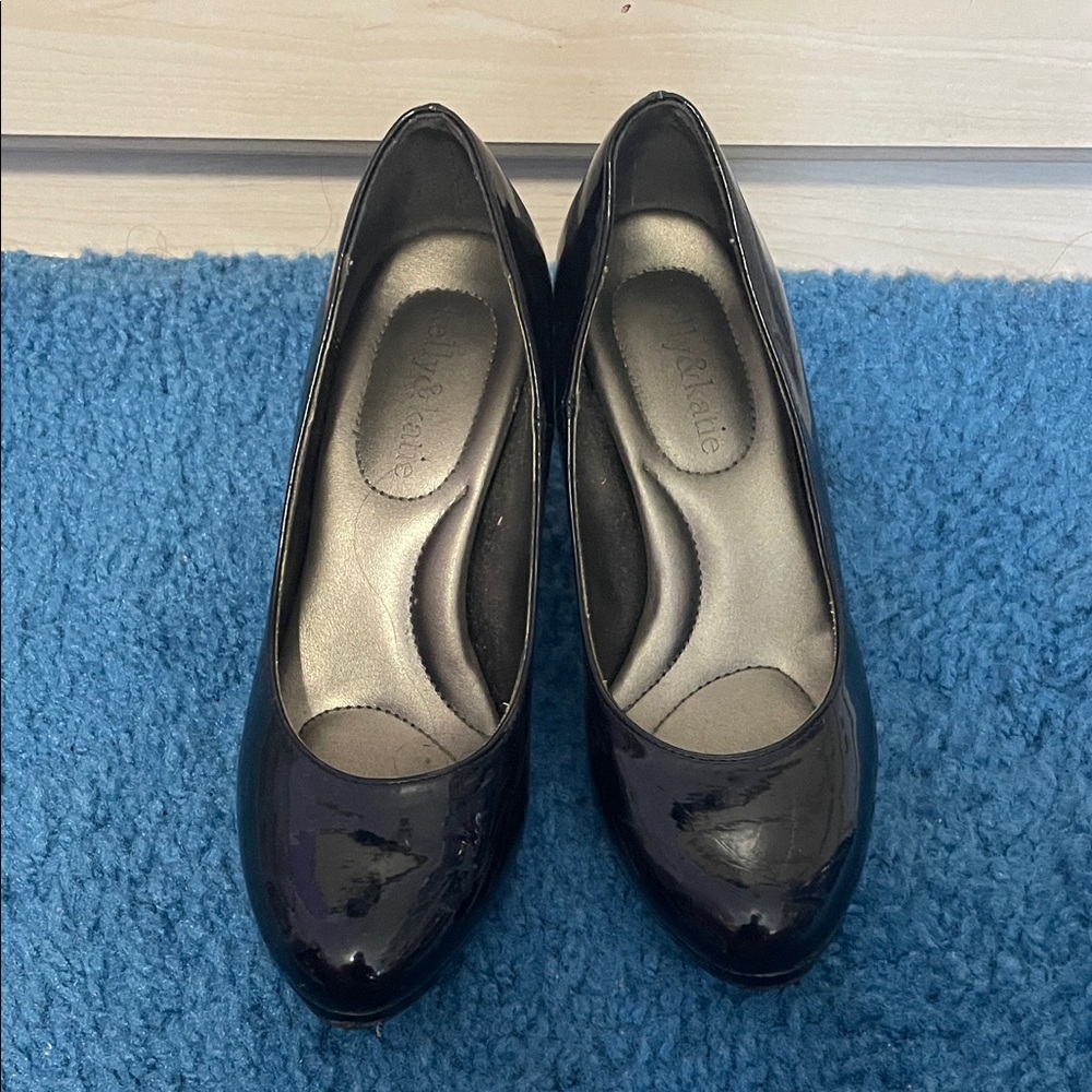 Kelly & Katie Black Patent Heels